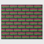 Papier Cadeau Michaela prénom nom Graffiti rouge vert (Plat)