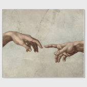 Papier Cadeau Michaelangelo mains création adam dieu (Plat)