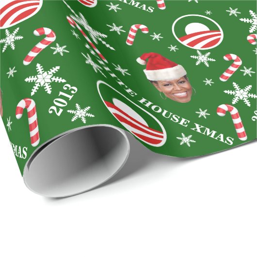 Papier Cadeau Michelle Obama Wrapper Paper (Coin rond)