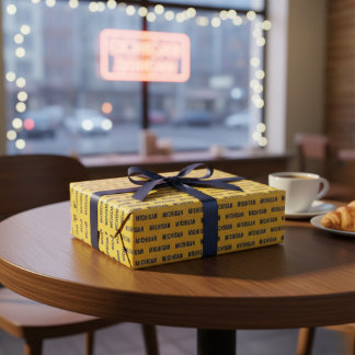 Papier Cadeau Michigan Maïs et papier d'enveloppement bleu