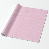Papier Cadeau Micro cœurs blancs - Rose clair (Déroulé)