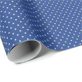 Papier Cadeau Micro pois blanc - Bleu vrai (Coin rond)