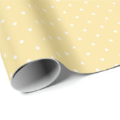 Papier Cadeau Micro pois blanc - jaune canari (Coin rond)