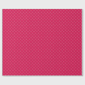Papier Cadeau Micro pois blanc - Rouge framboise (Plat)