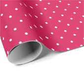 Papier Cadeau Micro pois blanc - Rouge framboise (Coin rond)