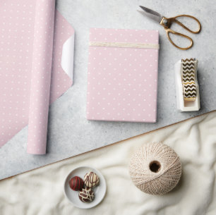 Papier Cadeau Micro pois de printemps Douce rose tendre