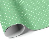Papier Cadeau Micro Polka Dot White - Summer Green (Coin rond)