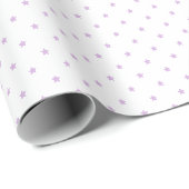 Papier Cadeau Micro Stars Soft Lilac - Blanc (Coin rond)