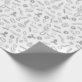 Papier Cadeau Microbiologie - Noir sur blanc (Coin)