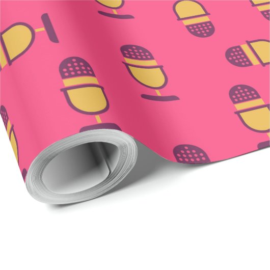 Papier Cadeau Microphone (Coin rond)