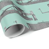 Papier Cadeau Microscope du XVIIIe siècle Antique Science INSTRU (Coin rond)