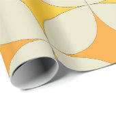 Papier Cadeau Mid Century Atomic starbursts in Orange Yellow (Coin rond)