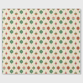 Papier Cadeau Mid-Century Christmas Ornaments (Plat)