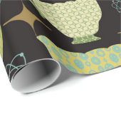 Papier Cadeau Mid Century moderne Black Teup (Coin rond)