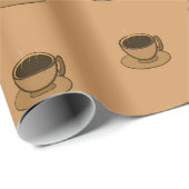 Papier Cadeau Mid Century Moderne Brown Cosy Coffee Cup (Coin rond)