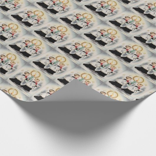 Papier Cadeau Mid Century Moderne des années 1950 Noël Alter Boy (Coin)