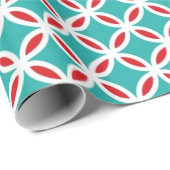 Papier Cadeau Mid Century Moderne Retro Mod Cercles de chevauche (Coin rond)