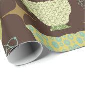 Papier Cadeau Mid Century Moderne Tea Brown (Coin rond)