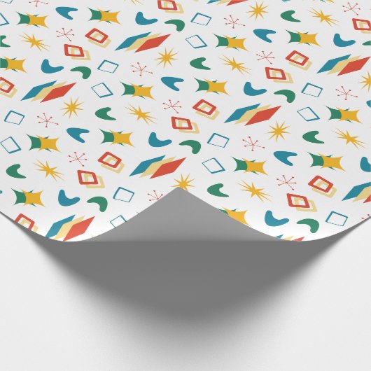 Papier Cadeau Mid Mod Atomique Mid-Century Moderne Formes Rétro (Coin)