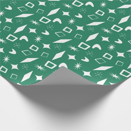 Papier Cadeau Mid Mod Atomique moderne Noël Rétro (Coin)