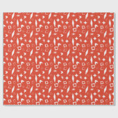 Papier Cadeau Mid Mod Atomique moderne Noël Rétro (Plat)
