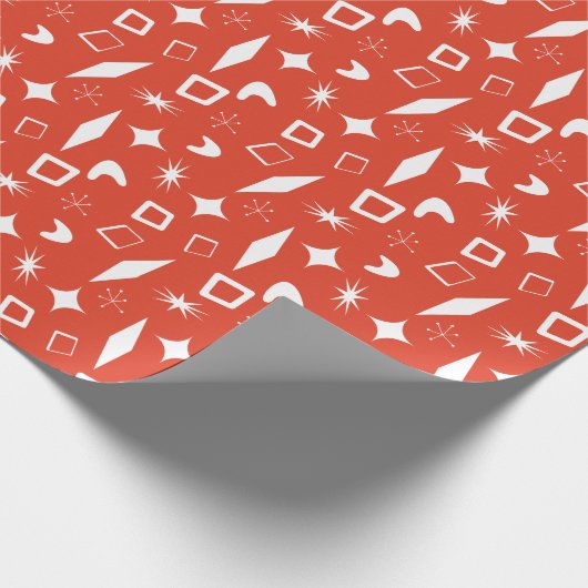 Papier Cadeau Mid Mod Atomique moderne Noël Rétro (Coin)
