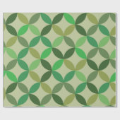 Papier Cadeau Mid siècle moderne géométrique Cercles verts Motif (Plat)