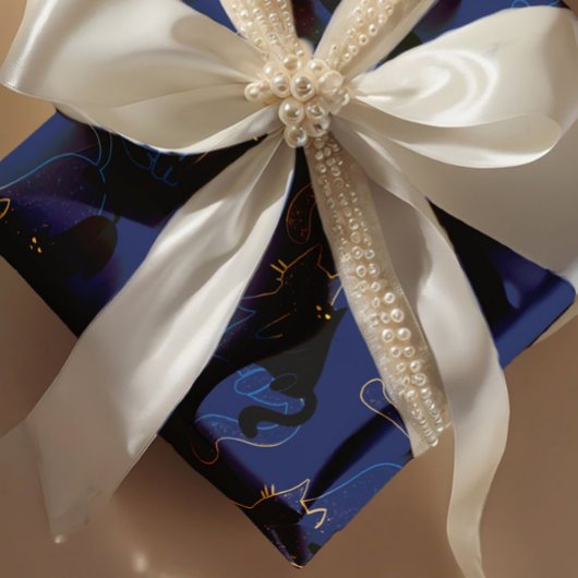 Papier Cadeau Midnight Black Cats– modern minimal Pattern