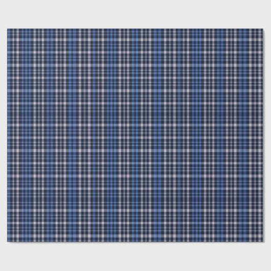 Papier Cadeau Midnight Blue Check Plaid (Plat)