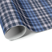 Papier Cadeau Midnight Blue Check Plaid (Coin rond)