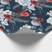 Papier Cadeau Midnight Blue Red Silver Grey Foliver Holiday (Coin)