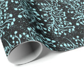 Papier Cadeau Midnight Garden Line Turquoise Mist (Coin rond)