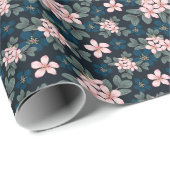 Papier Cadeau Midnight Tranquil Garden  (Coin rond)