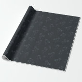 Papier Cadeau Midnight Wildflower Wrapping Paper (Déroulé)