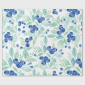 Papier Cadeau Midsummer Rustic Blueberry Berry Motif d'été (Plat)