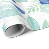 Papier Cadeau Midsummer Rustic Blueberry Berry Motif d'été (Coin rond)