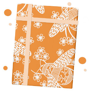 Papier Cadeau Miel Bee