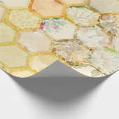 Papier Cadeau Miel Bee Floral Honeycomb Beehive (Coin)