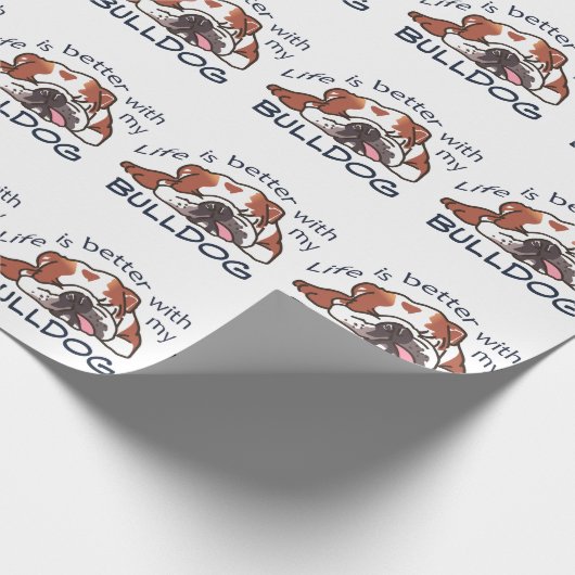 Papier Cadeau Mieux avec mon Bulldog (Coin)