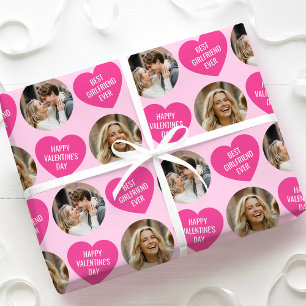Papier Cadeau Mignon 2 Photo Saint-Valentin Cœur Petite amie Ros