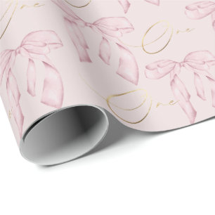 Papier Cadeau Mignon Arc Rose Un