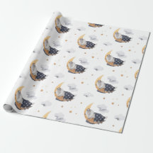 Mignon Blaireau Endormi sur la Lune Enfants Blanc