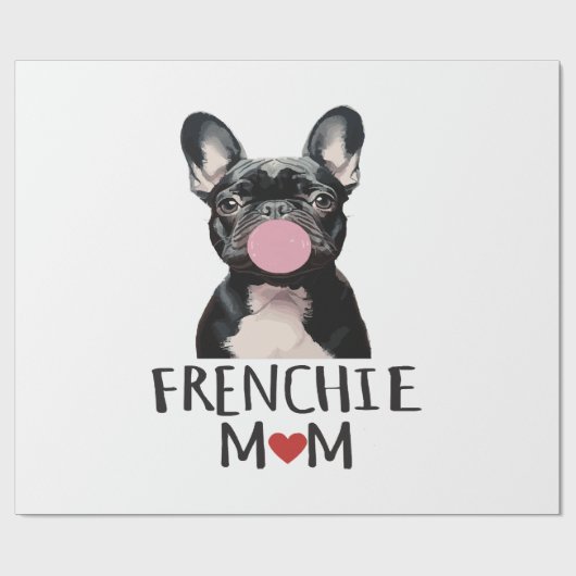 Papier Cadeau Mignon bouledogue français (Plat)