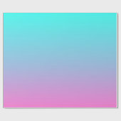 Papier Cadeau mignon caisson ombre sirène rose Fuchsia turquoise (Plat)