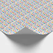 Papier Cadeau mignon canard de pâques motif de fleurs de printem (Coin)