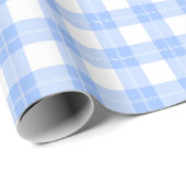 Papier Cadeau Mignon carreaux bleu clair simple classique (Coin rond)