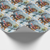 Papier Cadeau Mignon chiot teckel écharpe d'hiver confortable ar (Coin)