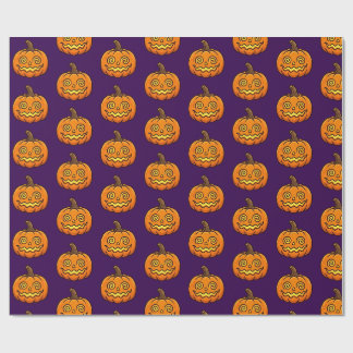 Papier Cadeau Mignon Citrouille Flamboyante Motif Halloween Emba