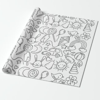 Papier Cadeau Mignon Dessins à Colorier Enfants