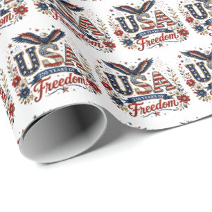 Papier Cadeau Mignon fête patriotique en carrelage 250 ans